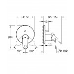 Внешняя часть смесителя для ванны GROHE Europlus, хром 