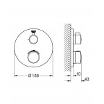 Внешняя часть термостата для душа GROHE Grohtherm, круглая, хром 