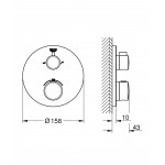 Внешняя часть термостата для ванны GROHE Grohtherm на 2 потребителя, круглая, хром 