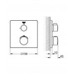 Внешняя часть термостата для душа GROHE Grohtherm, квадратная, хром 