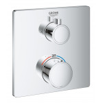 Внешняя часть термостата для душа GROHE Grohtherm на 2 потребителя, квадратная, хром 