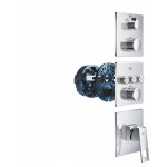 Внешняя часть термостата для душа GROHE Grohtherm на 2 потребителя, квадратная, хром 
