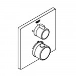 Внешняя часть термостата для душа GROHE Grohtherm на 2 потребителя, квадратная, хром 