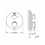 Внешняя часть термостата для душа GROHE Atrio на 2 потребителя, хром 
