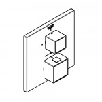 Внешняя часть термостата для душа GROHE Grohtherm Cube на 1 потребителя, хром 