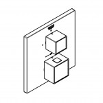 Внешняя часть термостата для душа GROHE Grohtherm Cube на 1 потребителя, суперсталь 