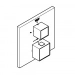Внешняя часть термостата для душа GROHE Grohtherm Cube на 2 потребителя, хром 