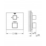 Внешняя часть термостата для ванны GROHE Grohtherm Cube на 2 потребителя, хром (24155000)