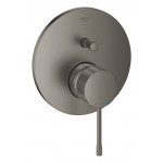 Внешняя часть смесителя для ванны GROHE Essence скрытого монтажа на 2 потребителя, круглая, темный графит матовый 