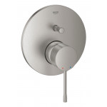 Внешняя часть смесителя для ванны GROHE Essence скрытого монтажа на 2 потребителя, круглая, суперсталь 