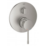 Внешняя часть смесителя для ванны GROHE Essence скрытого монтажа на 3 потребителя, круглая, суперсталь 