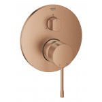 Внешняя часть смесителя для ванны GROHE Essence скрытого монтажа на 3 потребителя, круглая, теплый закат матовый 