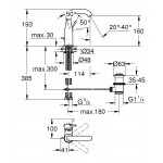 Смеситель для раковины GROHE Essence с донным клапаном, M-Size, холодный рассвет матовый 