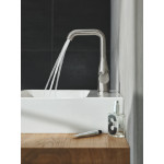 Смеситель для раковины GROHE Essence с донным клапаном, L-Size, суперсталь 