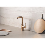 Смеситель для раковины GROHE Essence с донным клапаном, L-Size, теплый закат матовый 