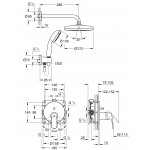 Набор для комплектации душа, GROHE Eurosmart Cosmopolitan, с верхним душем Tempesta 210, хром