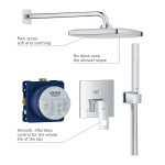 Готовый комплект для ванной комнаты GROHE Eurocube, с верхним душем Tempesta 250 Cube, хром 
