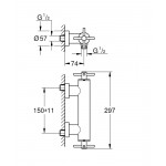 Смеситель для душа GROHE Atrio двухвентильный, внешнего монтажа, холодный рассвет глянец 