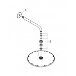 Верхний душ с кронштейном GROHE Rainshower Cosmopolitan Metal, диаметр 310 мм, с ограничением расхода воды, хром 