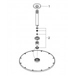 Верхний душ GROHE Rainshower Cosmopolitan 310 с потолочным душевым кронштейном, суперсталь 