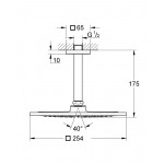 Верхний душ с кронштейном GROHE Rainshower F-series, 254х254 мм, потолочный кронштейн, с ограничением расхода воды, хром 