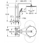 Душевая система с термостатом для настенного монтажа, GROHE Euphoria System 310, суперсталь