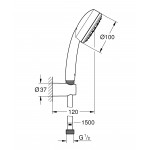 Душевой набор GROHE New Tempesta Cosmopolitan 100 I, хром 