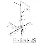 Душевая система с термостатом для ванны, GROHE Tempesta Cosmopolitan System 210, хром