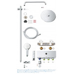 Душевая система с термостатом для настенного монтажа, GROHE Rainshower System SmartControl Duo 360, хром