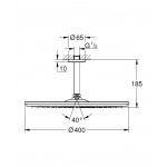 Верхний душ с душевым кронштейном GROHE Rainshower, диаметр 400 мм, хром 