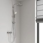 Душевая система Flex наружного монтажа с переключателем, GROHE Tempesta System 210, хром