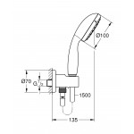 Душевой набор GROHE New Tempesta 100 с ручным душем и подключением для душевого шланга, хром
