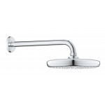 Верхний душ GROHE Tempesta 210 с душевым кронштейном 286 мм, расход 9,5 л/мин, хром 