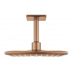 Верхний душ GROHE Rainshower SmartActive 310 Cube с потолочным душевым кронштейном 142 мм, 2 режима струи, теплый закат матовый 