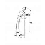 Ручной душ GROHE Euphoria 110 Massage, 3 режима струи, хром