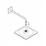 Верхний душ GROHE Rainshower Mono 310 Cube с душевым кронштейном 422 мм, 1 режим струи, холодный рассвет матовый 