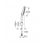 Душевой набор GROHE Rainshower SmartActive 130, 3 вида струй, хром 