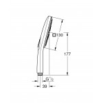 Ручной душ Grohe Rainshower SmartActive 130 Cube, суперсталь 