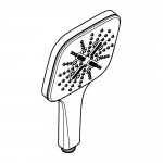 Ручной душ GROHE Rainshower SmartActive 130 Cube, 3 вида струй, холодный рассвет матовый  Ручной душ GROHE Rainshower SmartActive 130 Cube, 3 вида струй, холодный рассвет матовый