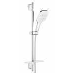Душевой гарнитур GROHE Rainshower SmartActive 130 Cube, 3 вида струй, белая луна 