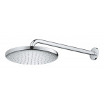 Верхний душ GROHE Tempesta 250, круглый (низ-хром, верх-белый) + Душевой кронштейн 380 мм, хром 