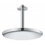 Верхний душ GROHE Tempesta 250, круглый (низ-хром, верх-белый) + Душевой кронштейн потолочный 142 мм, хром (26669000)