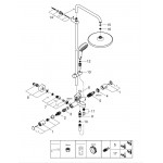 Душевая система с термостатом для ванны, настенный монтаж, GROHE Tempesta Cosmopolitan System 250, хром