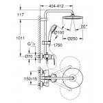 Душевая система GROHE Tempesta Cosmopolitan 250 со смесителем, хром (26673000)