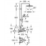 Душевая система GROHE Tempesta Cosmopolitan 250 со смесителем для ванны, хром 