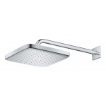 Верхний душ GROHE Tempesta 250 CUBE, квадратный + Душевой кронштейн 380 мм, хром 