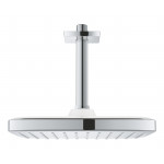 Верхний душ GROHE Tempesta CUBE 250, квадратный (низ-хром, верх-белый) + Душевой кронштейн потолочный 142 мм, хром (26688000)