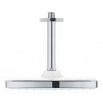 Верхний душ GROHE Tempesta CUBE 250, квадратный (низ-хром, верх-белый) + Душевой кронштейн потолочный 142 мм, хром (26688000)