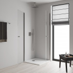 Верхний душ GROHE Tempesta CUBE 250, квадратный (низ-хром, верх-белый) + Душевой кронштейн потолочный 142 мм, хром (26688000)