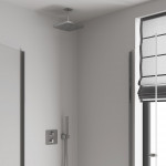 Верхний душ GROHE Tempesta CUBE 250, квадратный (низ-хром, верх-белый) + Душевой кронштейн потолочный 142 мм, хром (26688000)